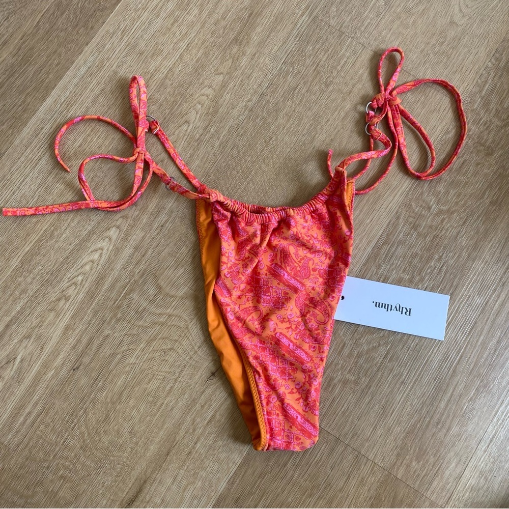 Rhythm Adia Paisley Gathered Tie Side Itsy Bikini Bottom